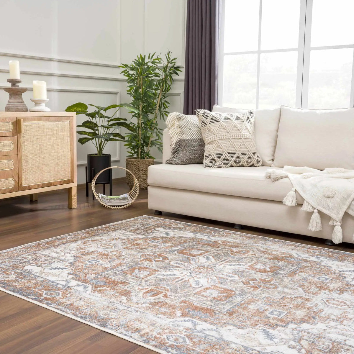Rust Hera Washable Area Rug - Clearance, installed in a room 2