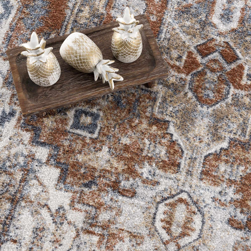Rust Hera Washable Area Rug - Clearance by Boutique Rugs