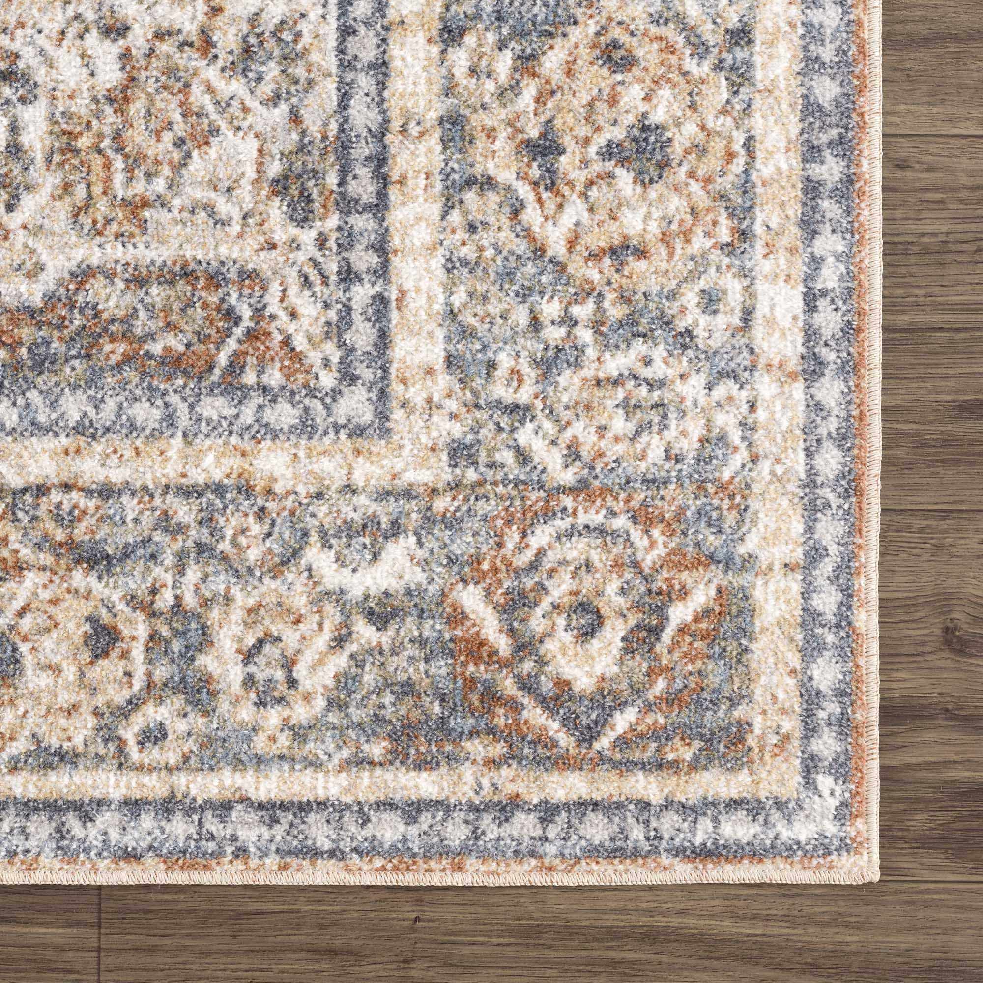 Arias Beige Blue Washable Area Rug by Hauteloom