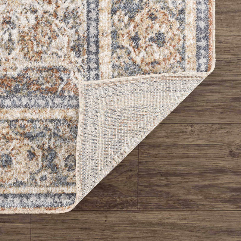 Arias Beige Blue Washable Area Rug by Hauteloom