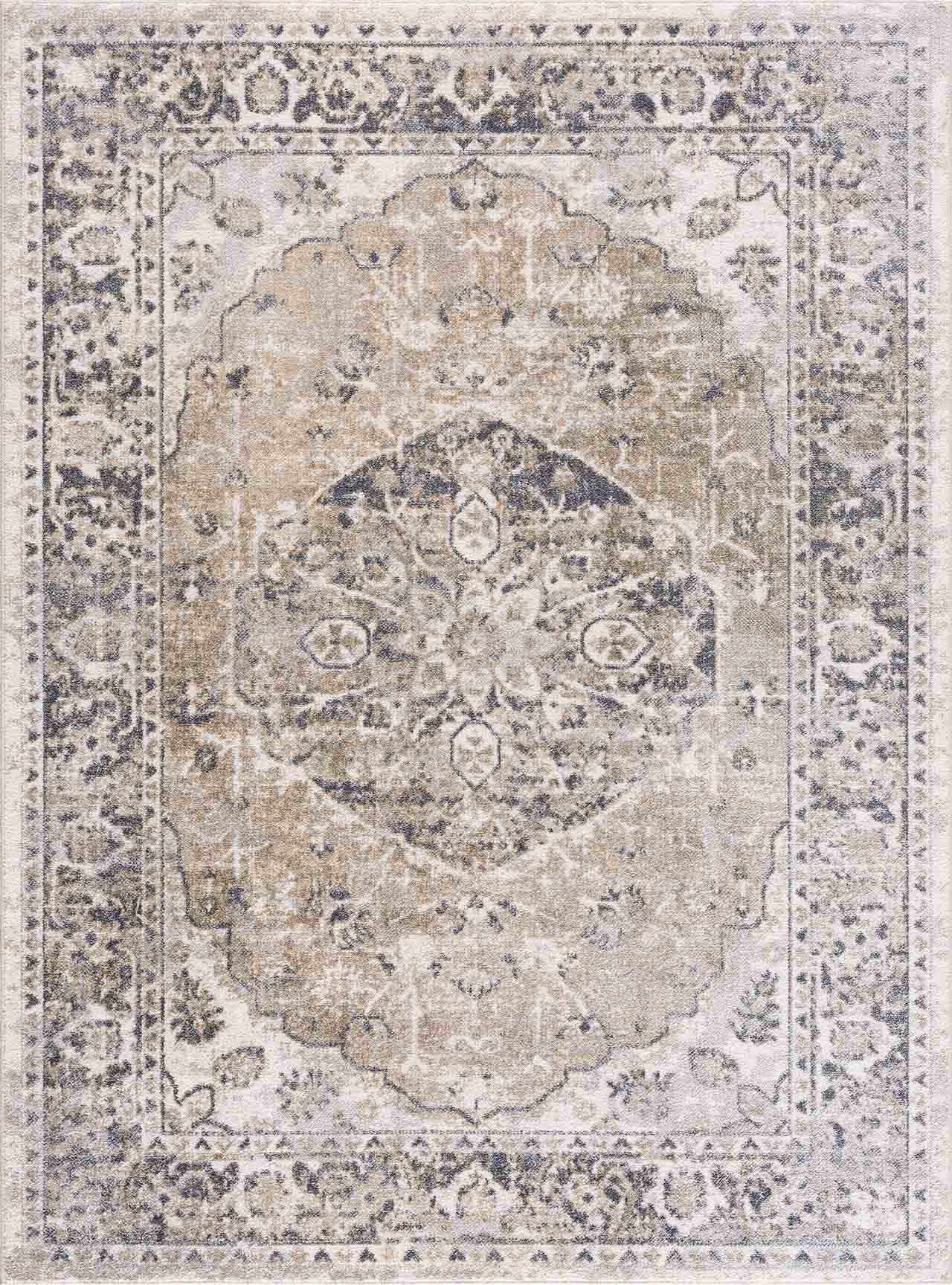 Rudo Beige Washable Area Rug by Hauteloom