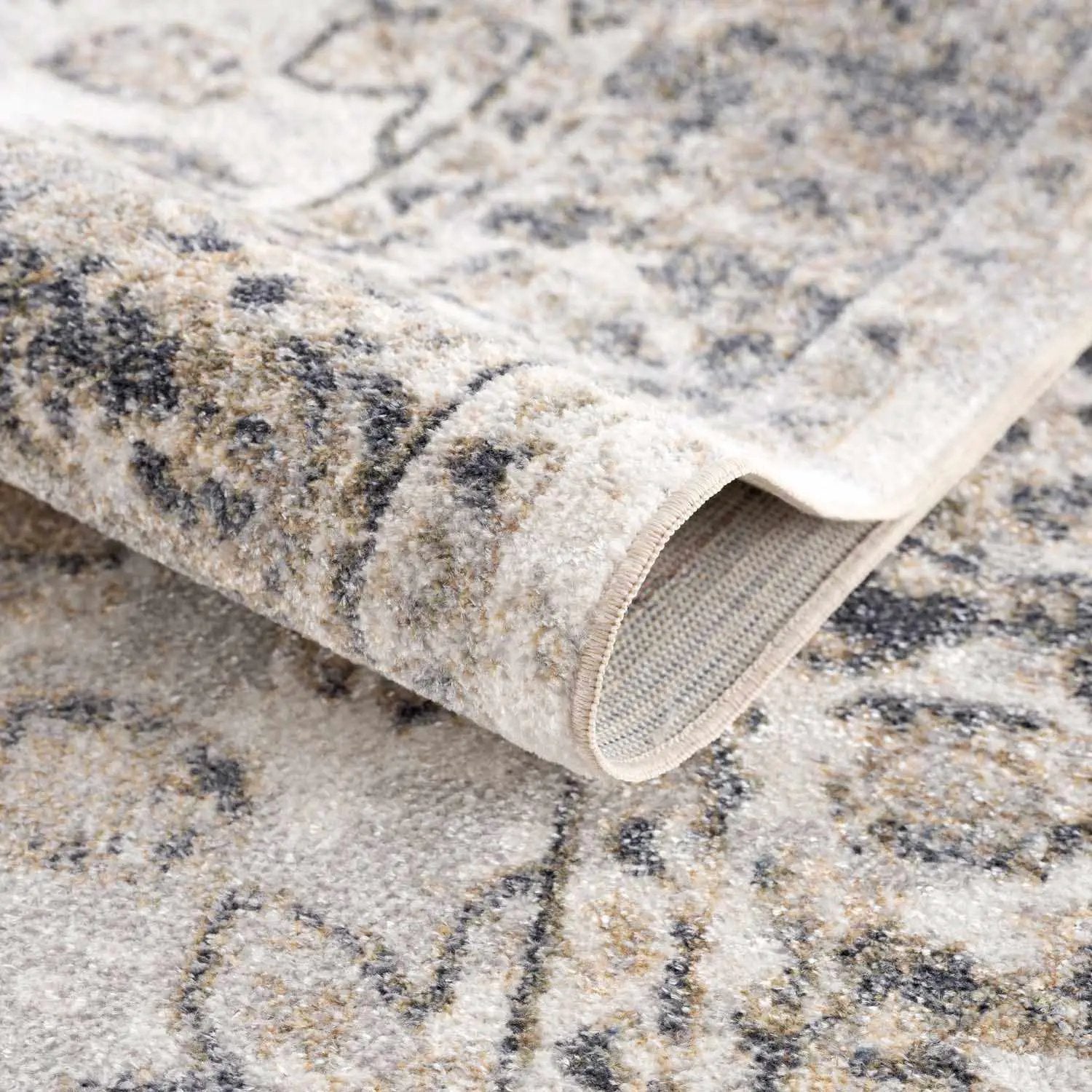 Rudo Beige Washable Area Rug by Hauteloom