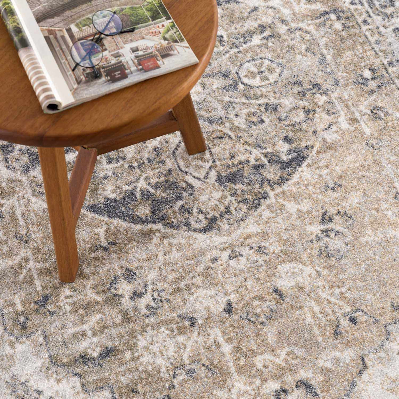 Rudo Beige Flat Pile Washable Rug by Boutique Rugs
