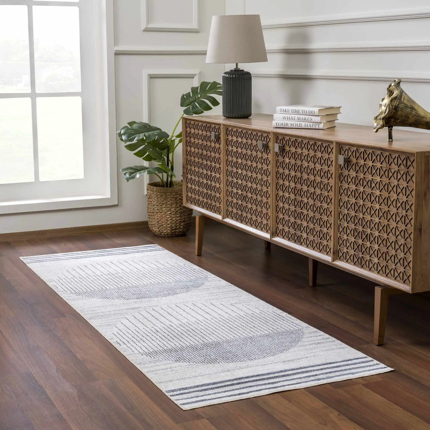Thad Medium Gray Washable Area Rug by Boutique Rugs