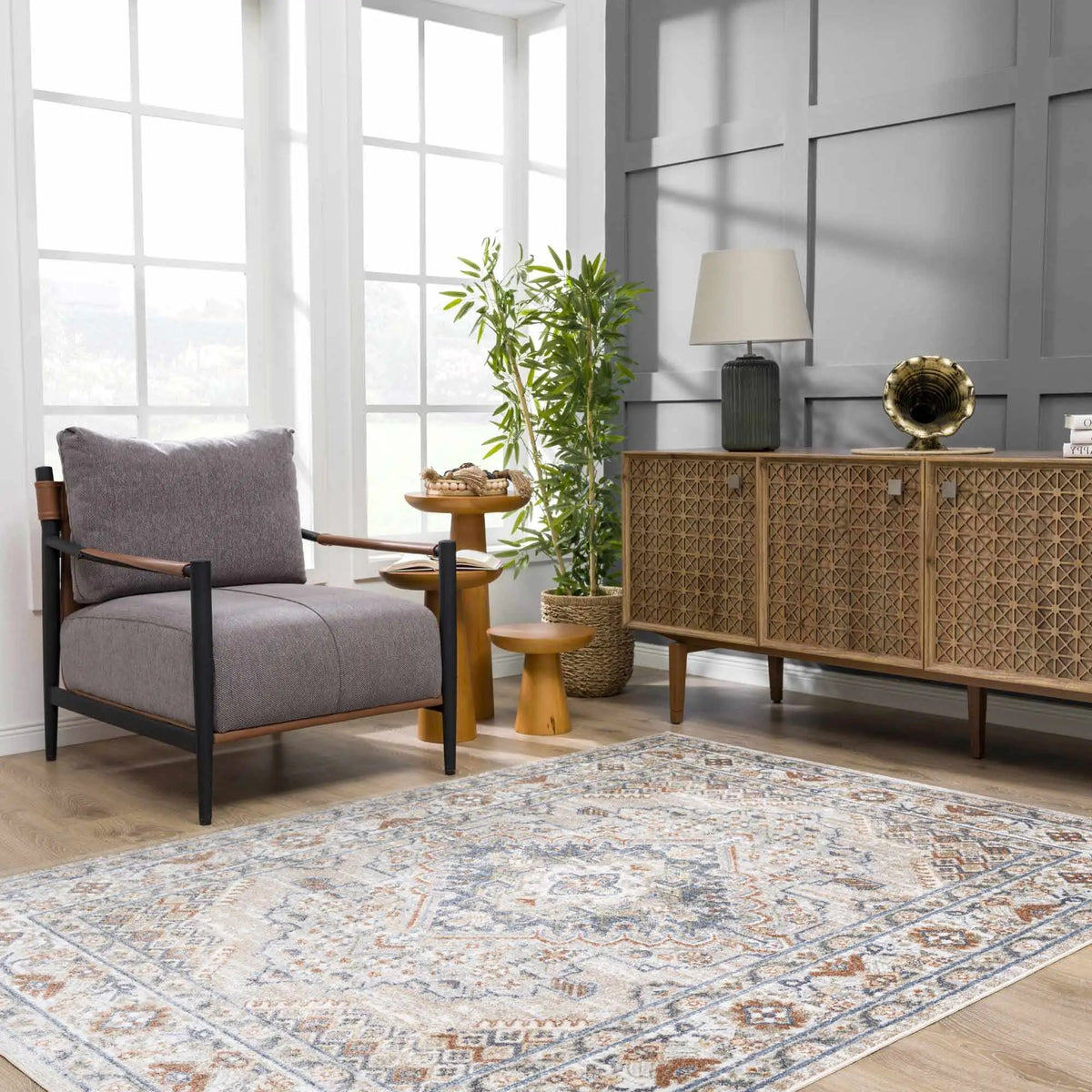 Erez Flat Pile Washable Rug, installed in a room 3