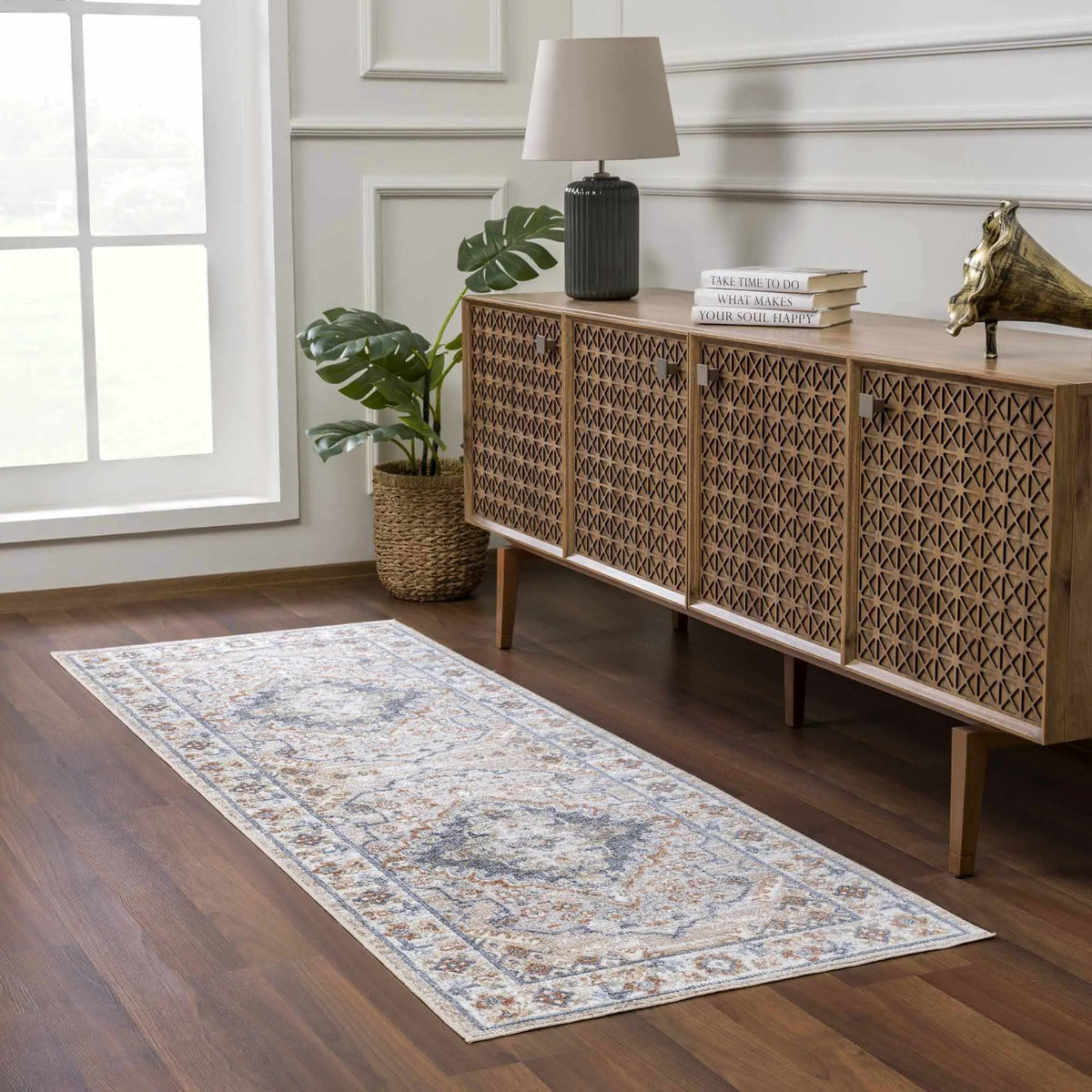 Erez Flat Pile Washable Rug, installed in a room 4
