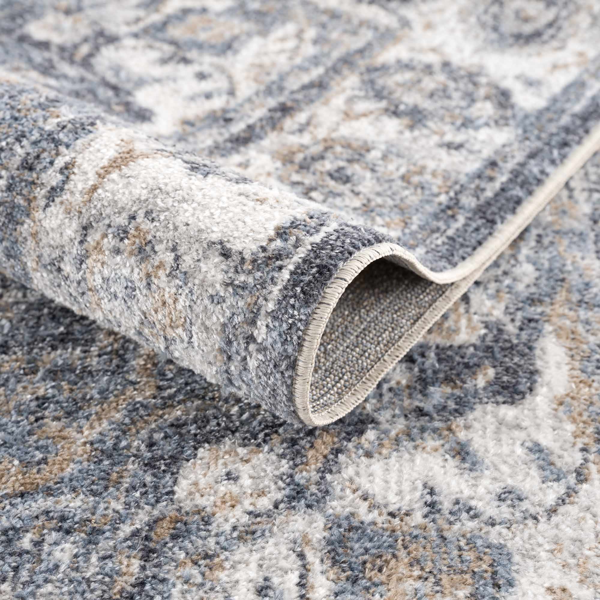 Aurum Blue Washable Area Rug by Boutique Rugs