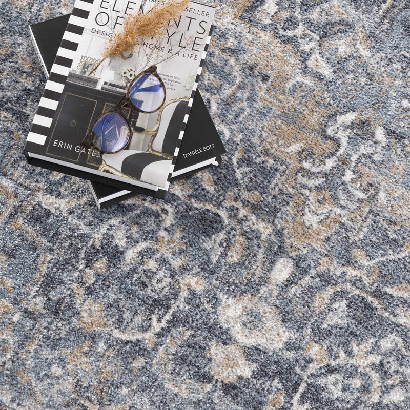 Aurum Blue Washable Area Rug by Boutique Rugs