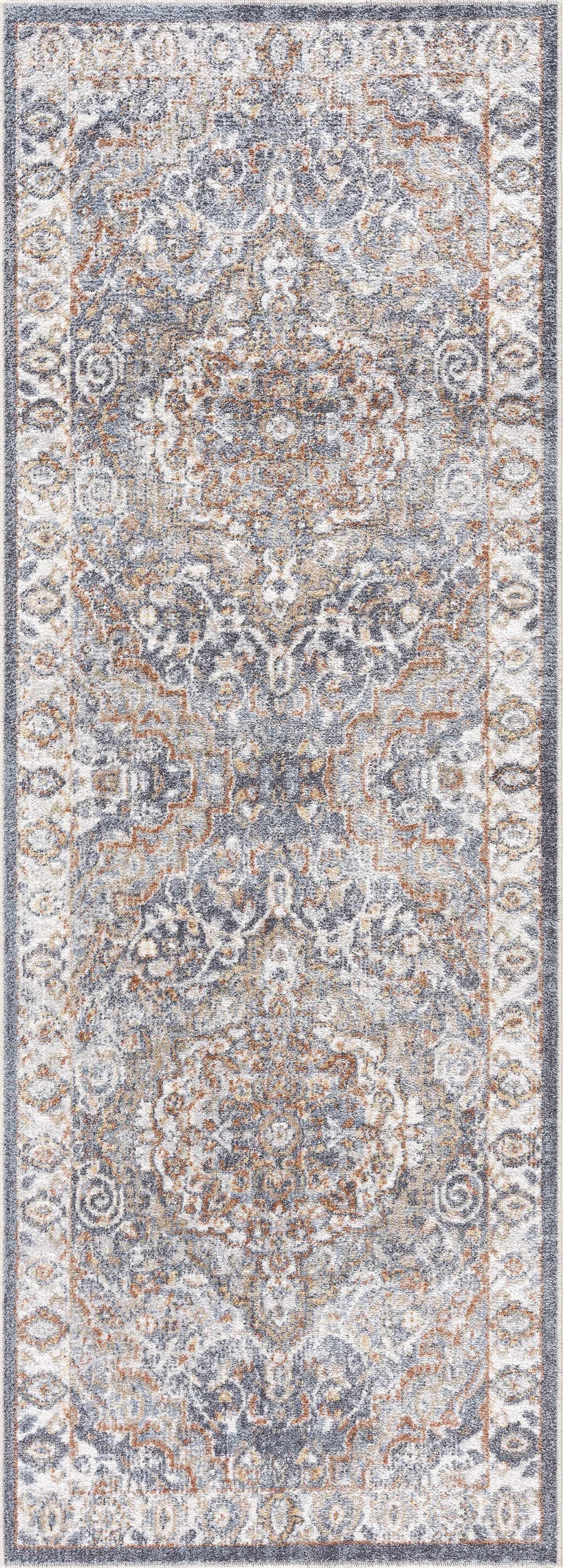 Aurum Blue & Beige Washable Area Rug, photo 2 of 12