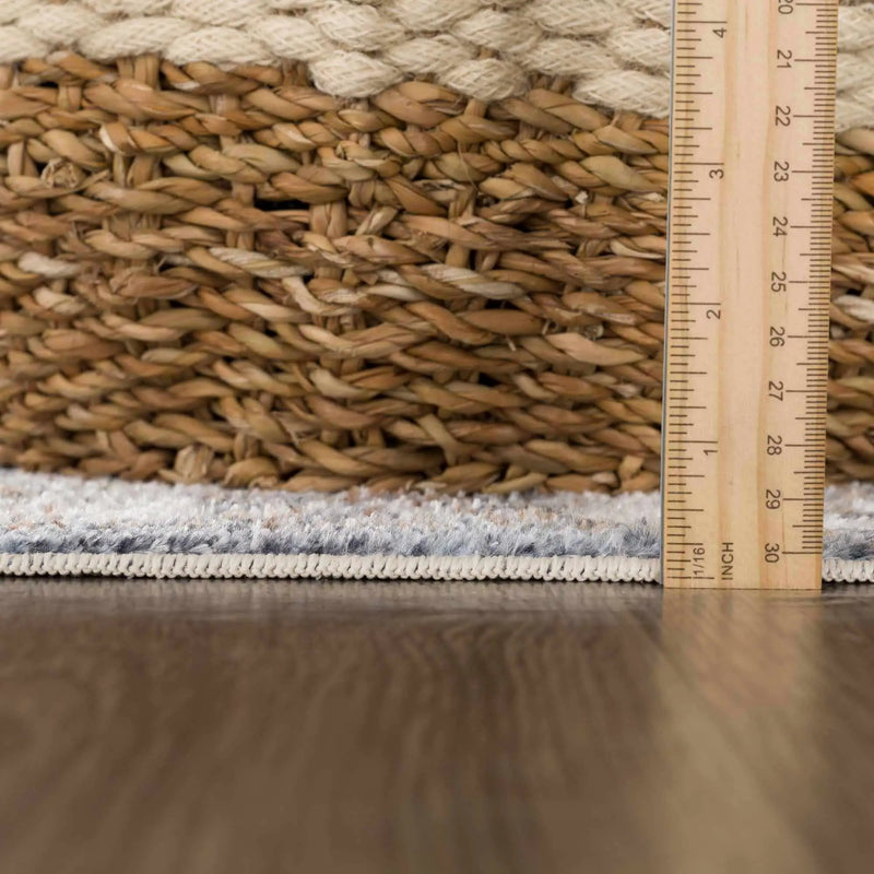 Aurum Blue & Beige Washable Area Rug - Clearance by Boutique Rugs