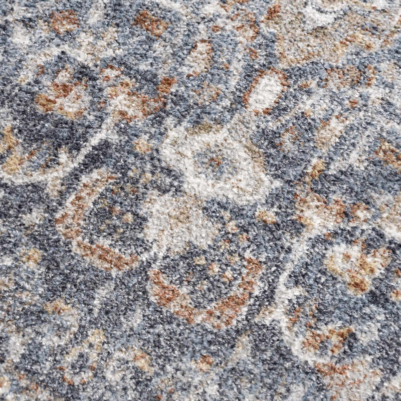 Aurum Blue & Beige Washable Area Rug by Hauteloom