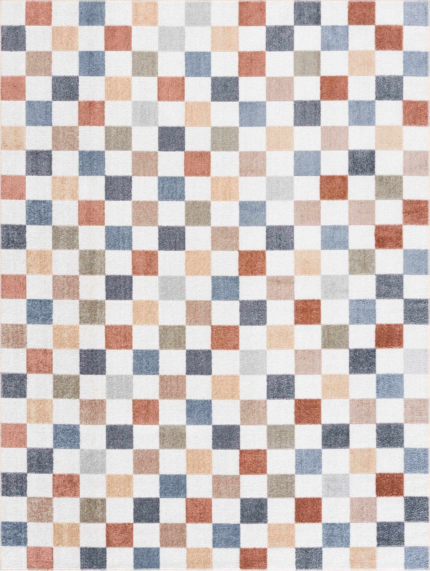Alie Colorful Checkered Washable Rug by Boutique Rugs