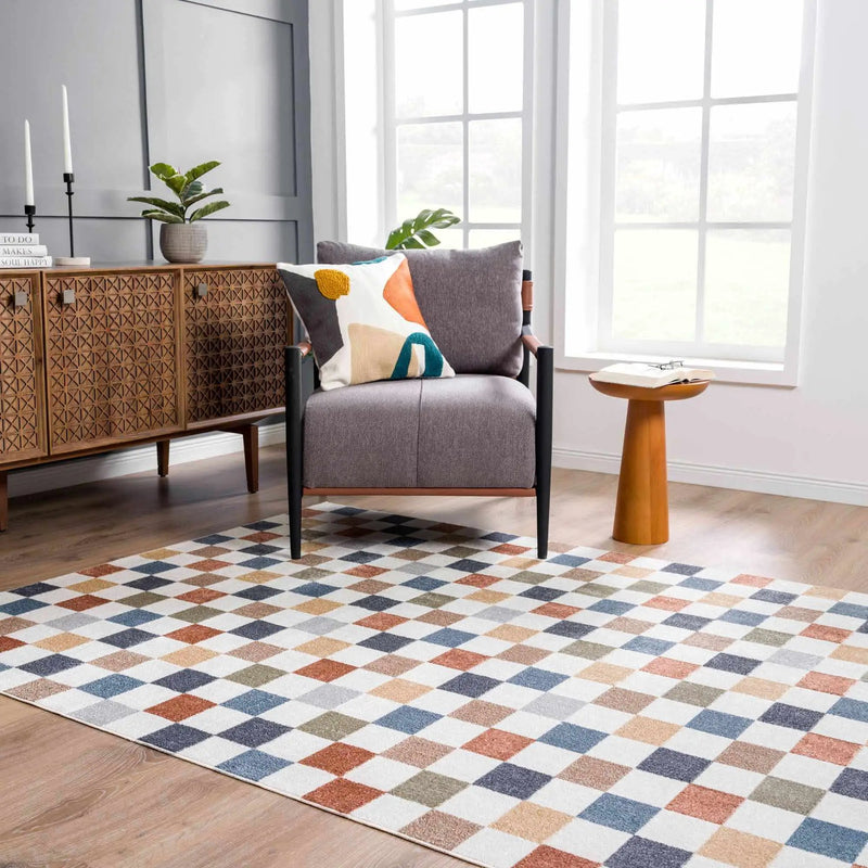 Alie Colorful Checkered Washable Rug by Boutique Rugs