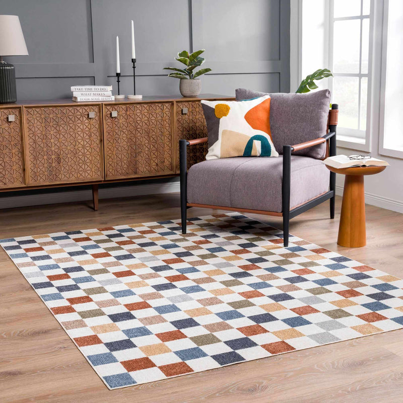 Alie Colorful Checkered Washable Rug by Boutique Rugs