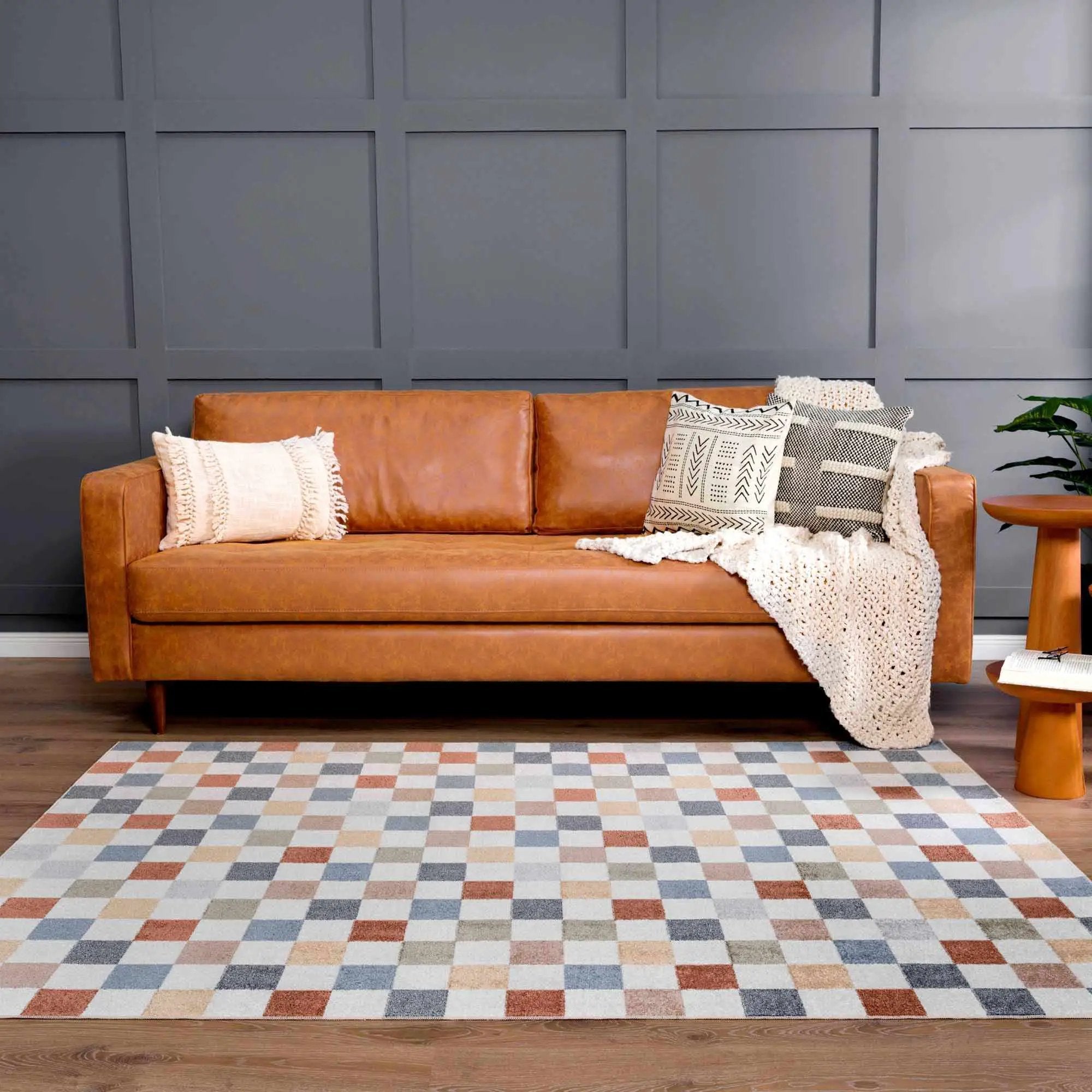 Alie Colorful Checkered Washable Rug by Hauteloom