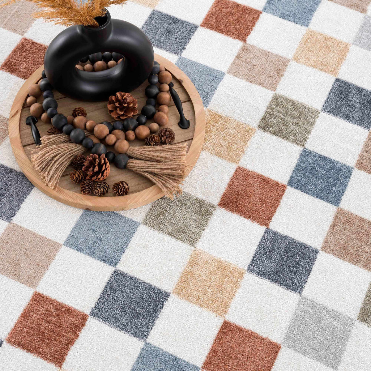 Alie Colorful Checkered Washable Rug, photo 14 of 22
