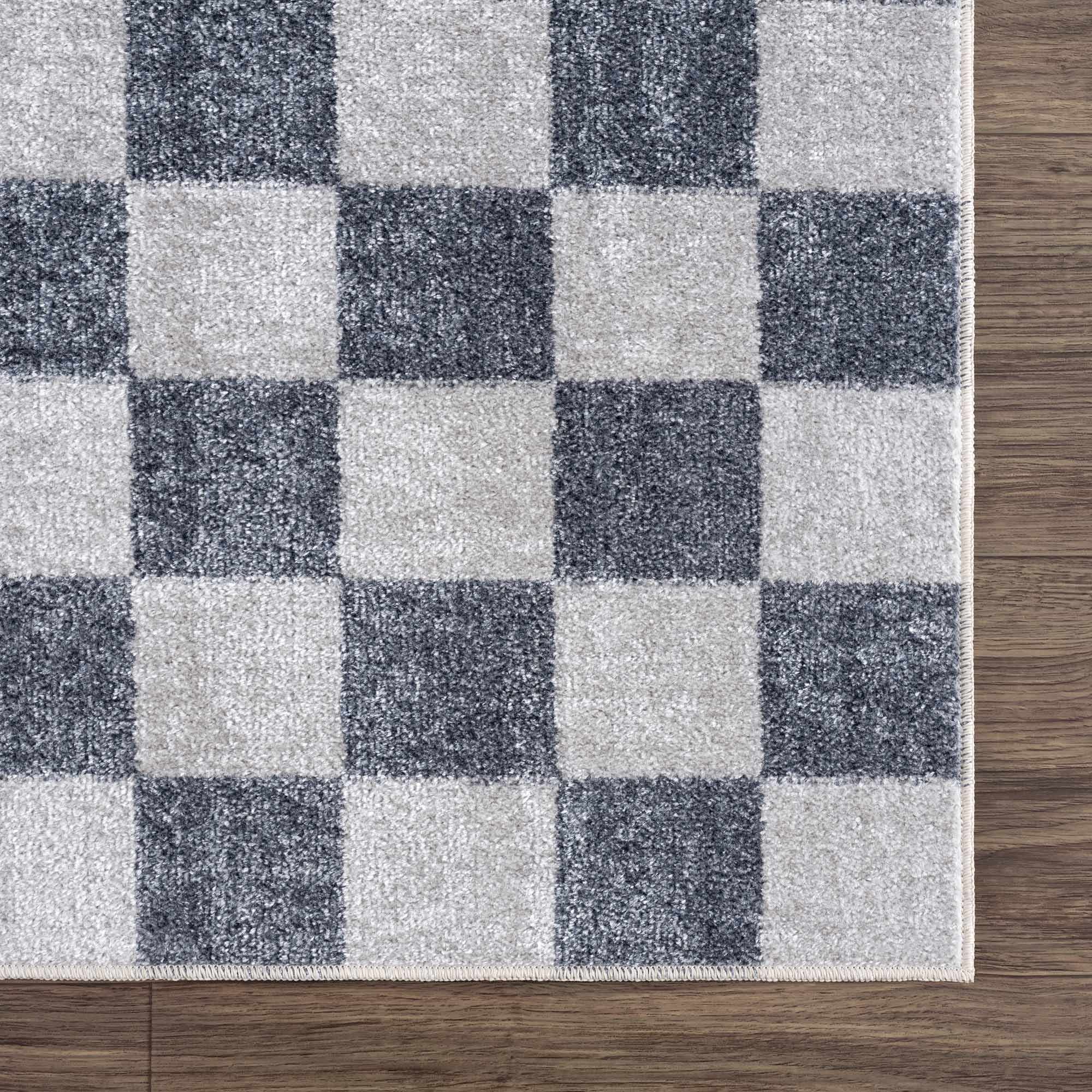 Alie Gray Checkered Washable Area Rug by Hauteloom