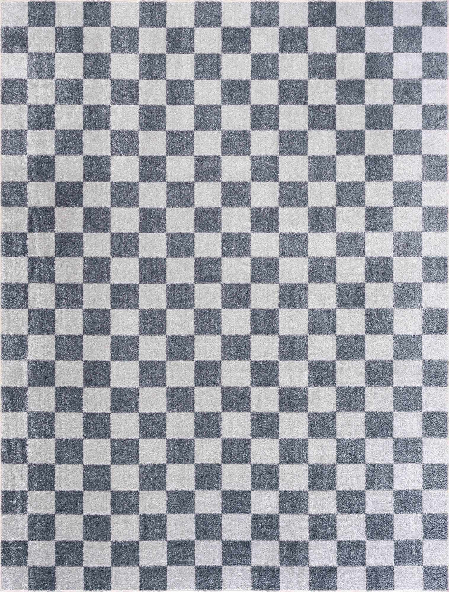 Alie Gray Checkered Washable Area Rug by Hauteloom