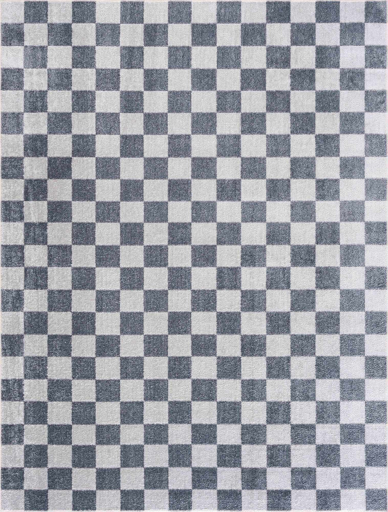 Alie Gray Checkered Washable Area Rug by Hauteloom
