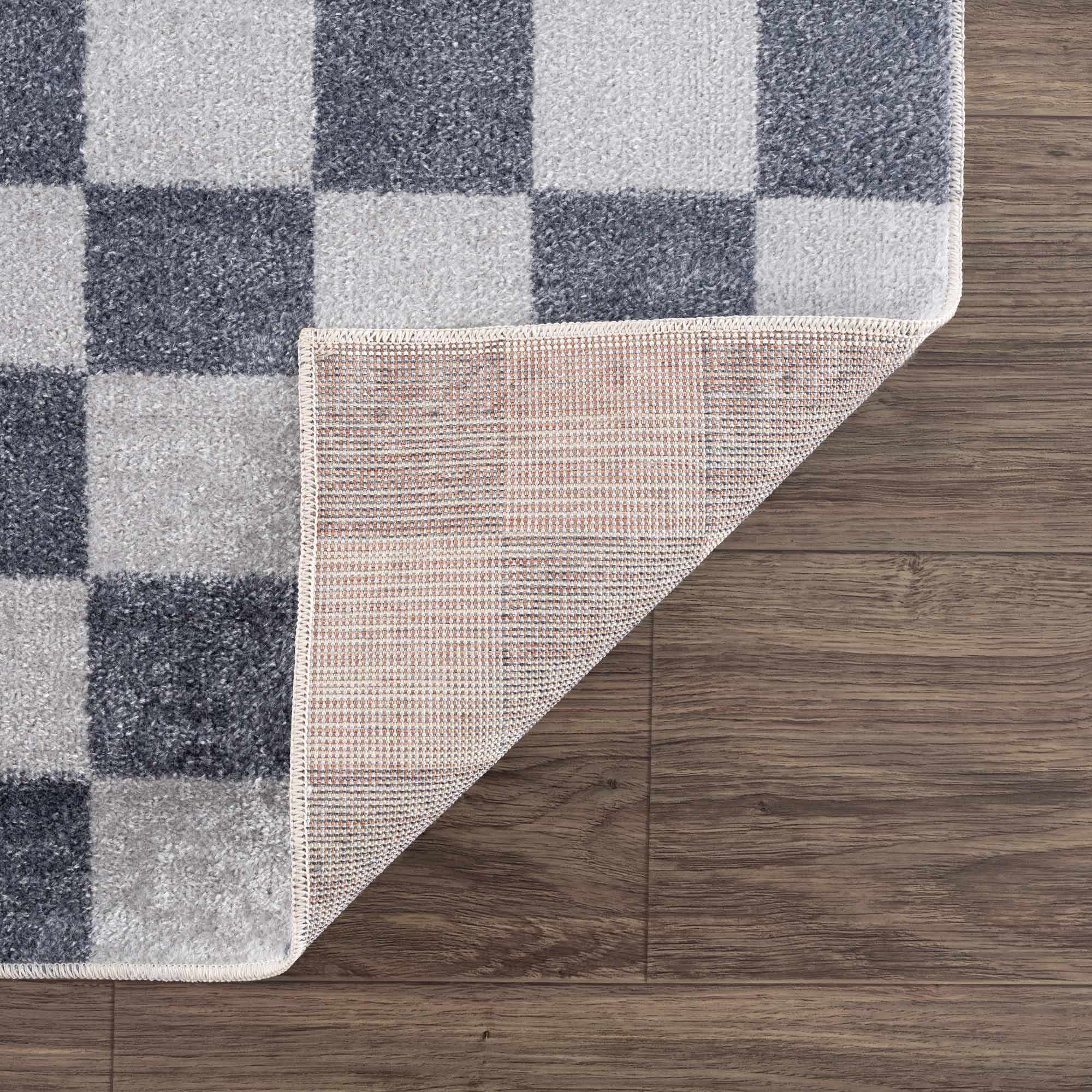 Alie Gray Checkered Washable Area Rug by Hauteloom