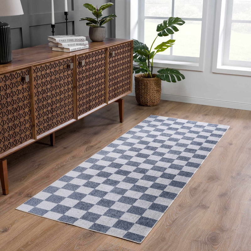 Alie Gray Checkered Washable Area Rug by Hauteloom