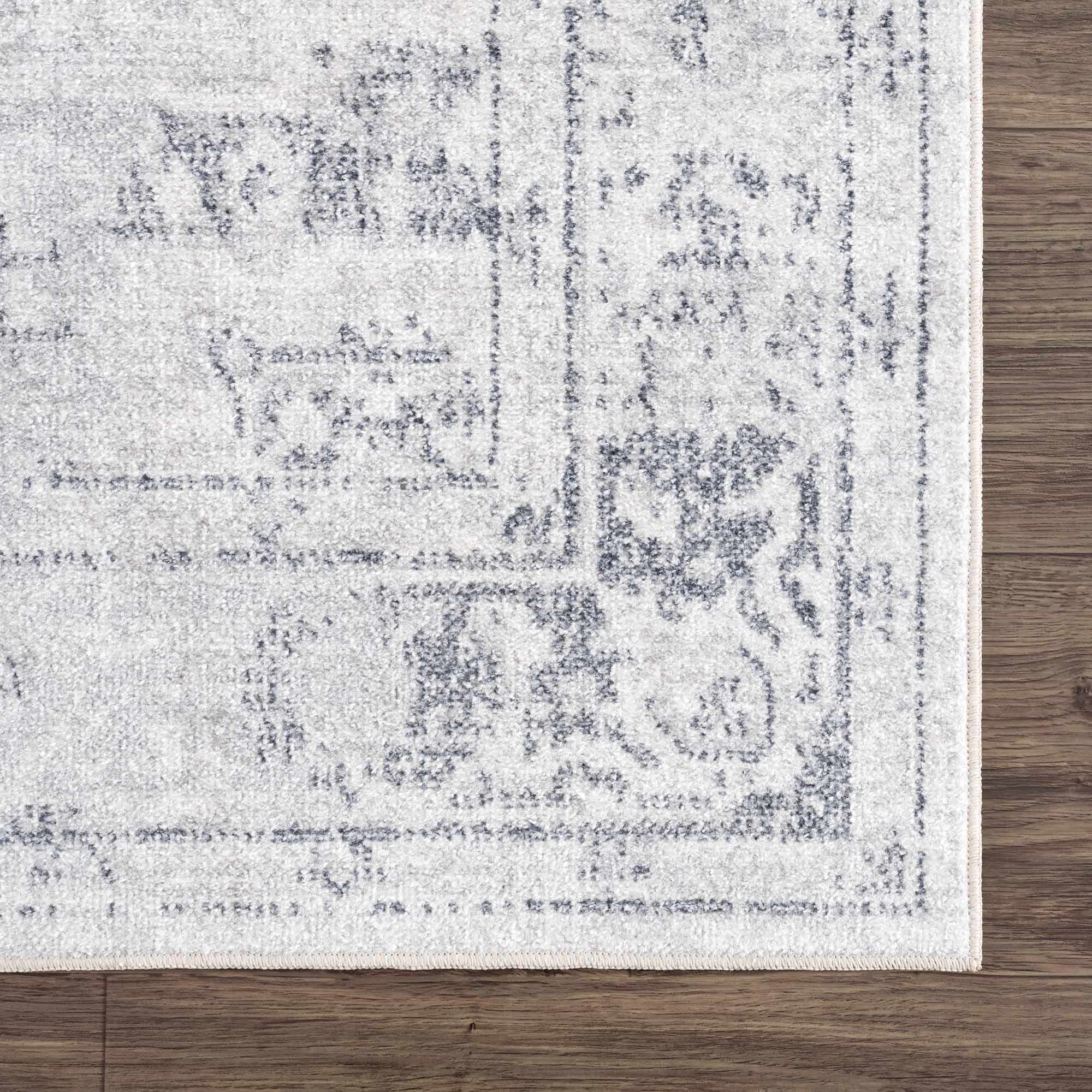 Akram Cream & Antrasit Washable Area Rug by Hauteloom