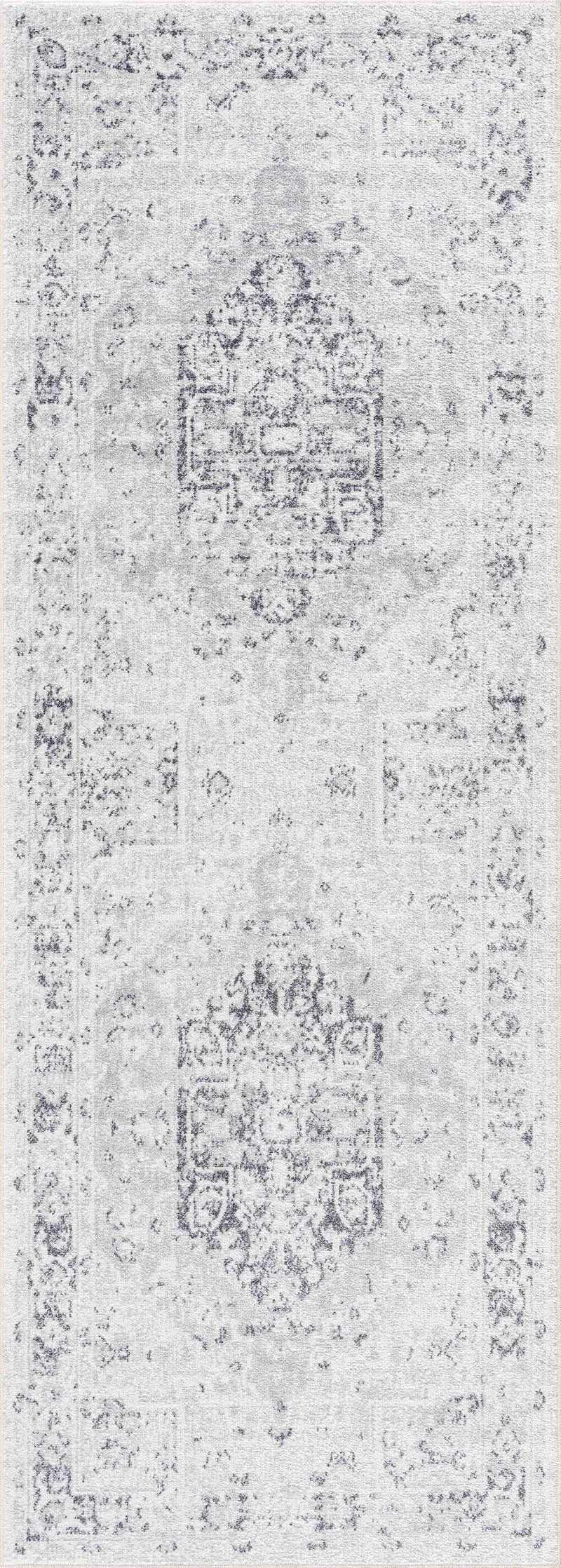 Akram Cream & Antrasit Washable Area Rug by Hauteloom