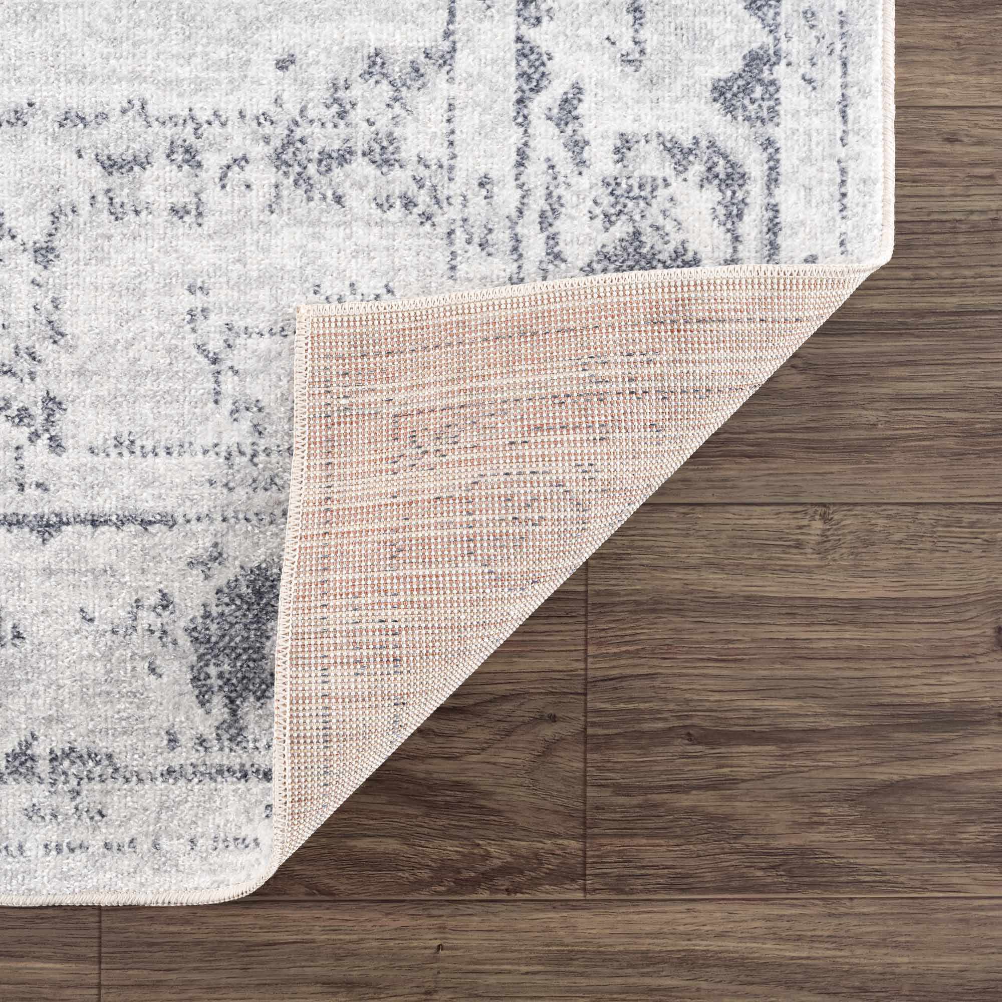 Akram Cream & Antrasit Washable Area Rug by Hauteloom