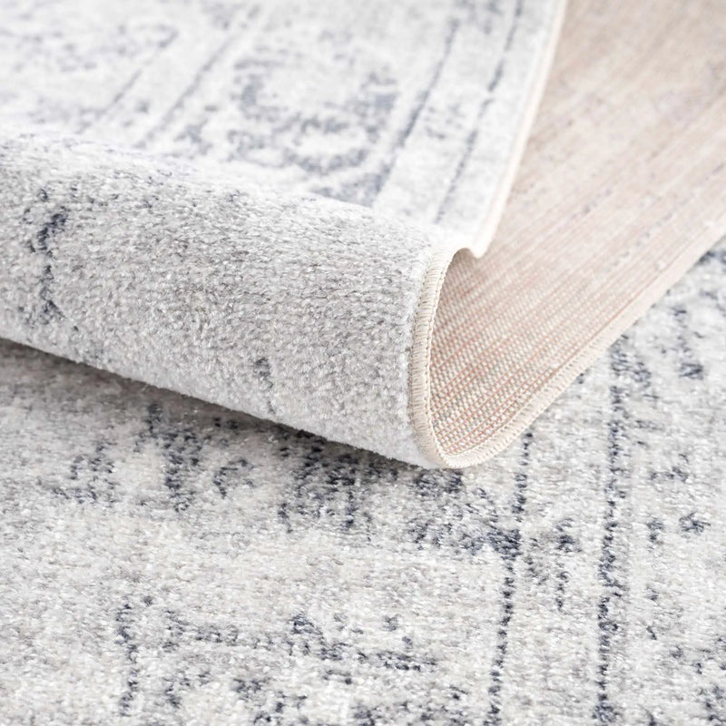 Akram Cream & Antrasit Washable Area Rug by Hauteloom