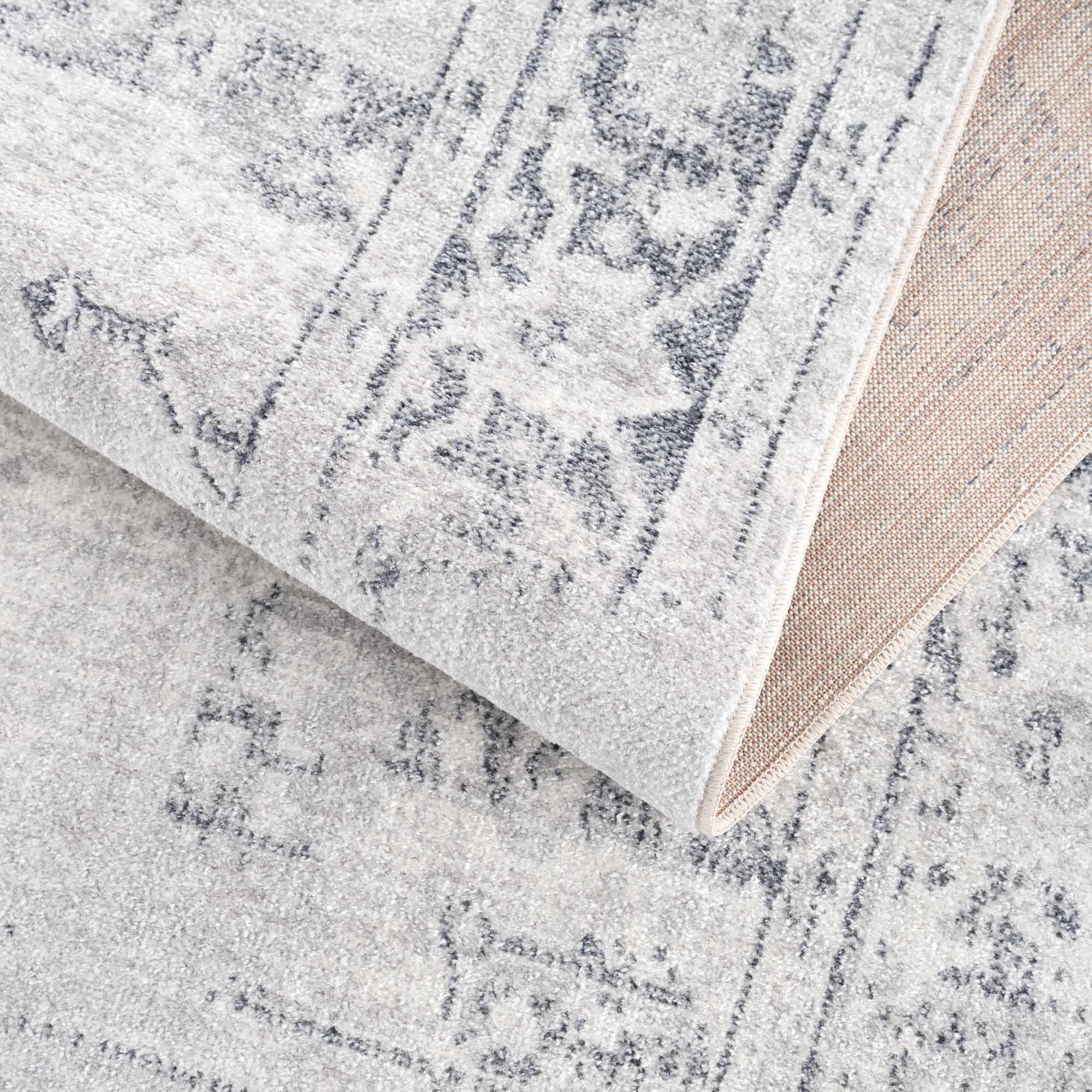 Akram Cream & Antrasit Washable Area Rug by Hauteloom