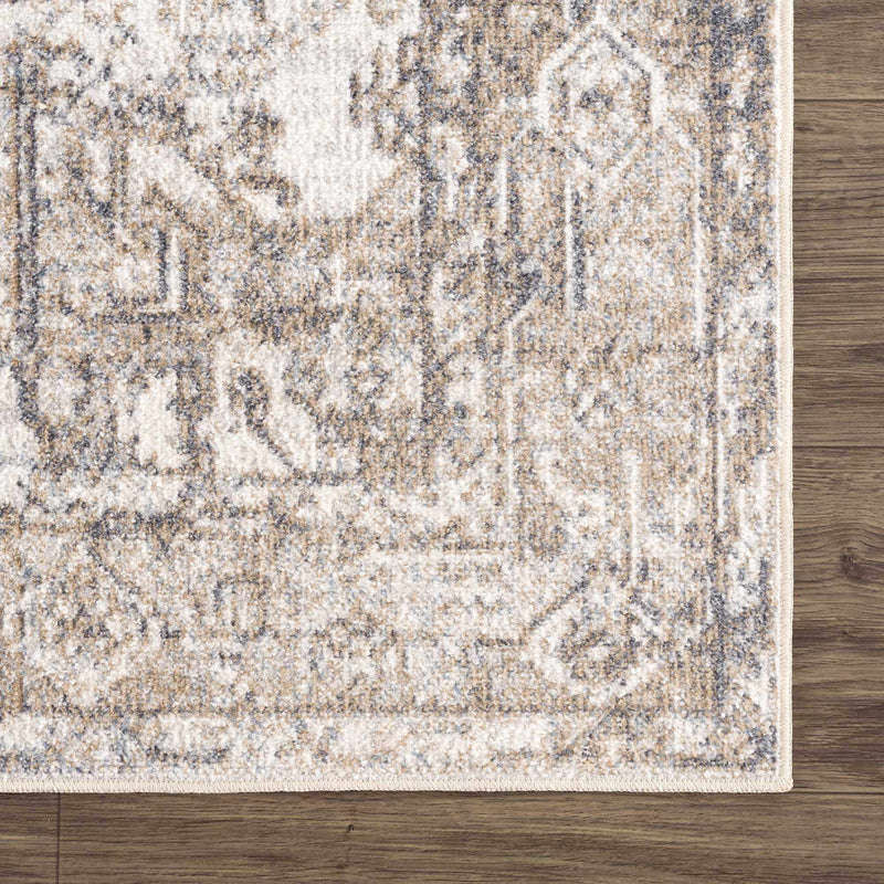 Blue Brown Hera Washable area rug by Hauteloom