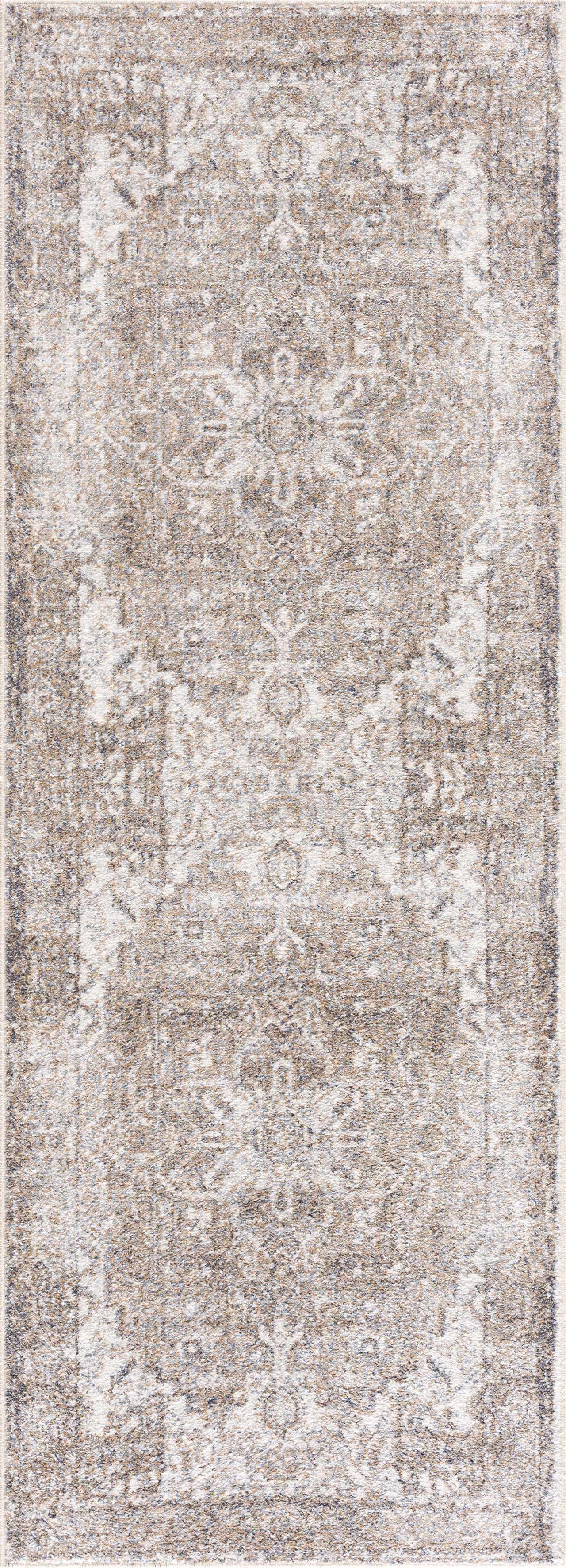 Blue Brown Hera Washable area rug by Hauteloom