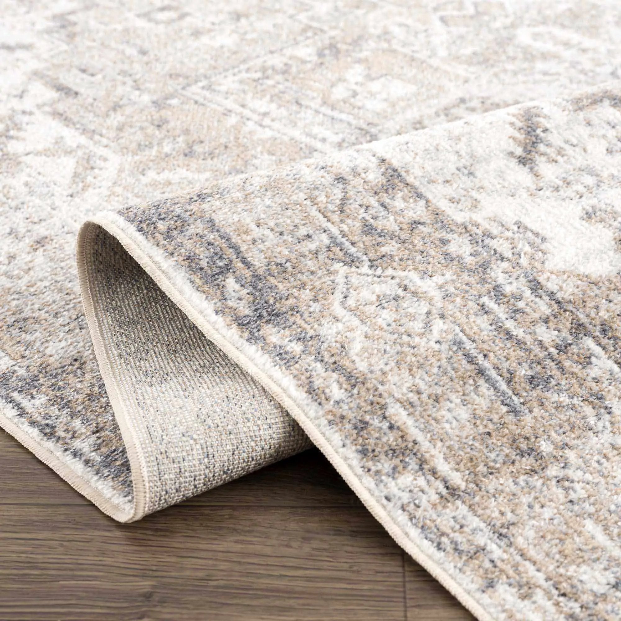 Blue Brown Hera Washable area rug by Hauteloom