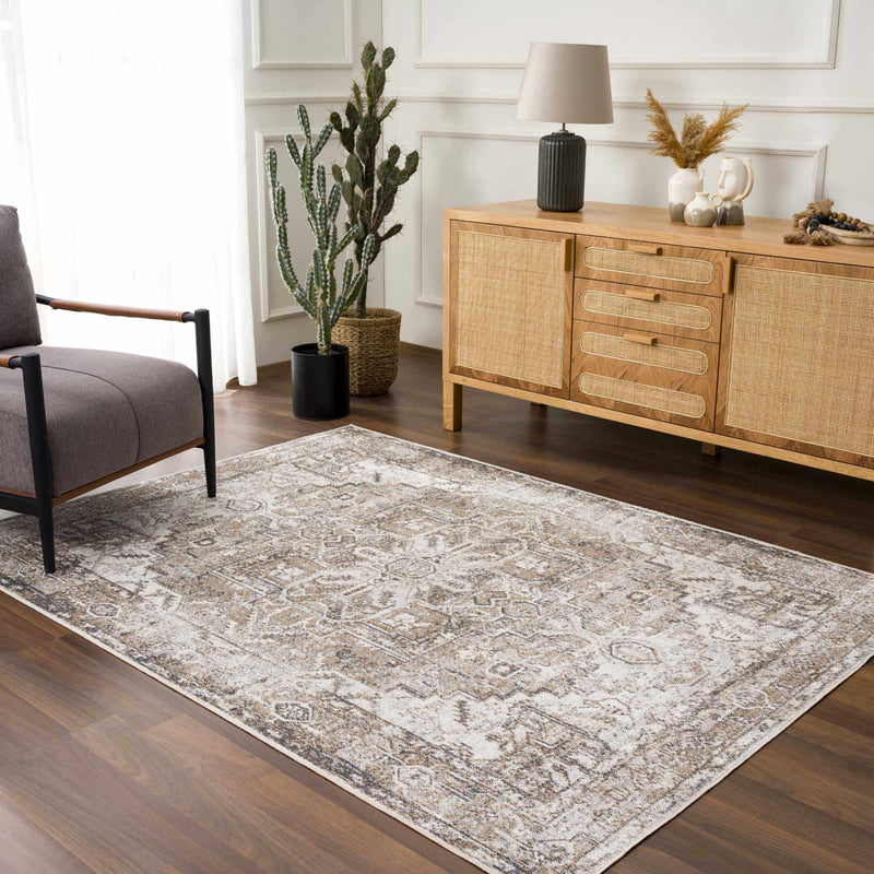 Blue Brown Hera Washable area rug by Hauteloom