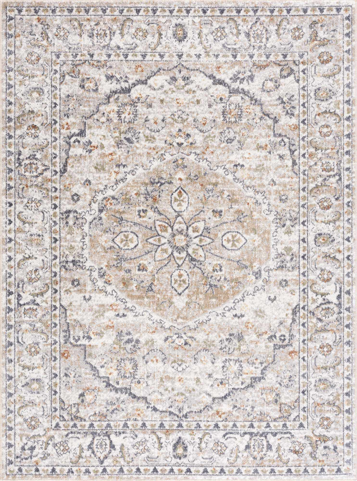 Cream Hiti Washable area rug, photo 2 of 17