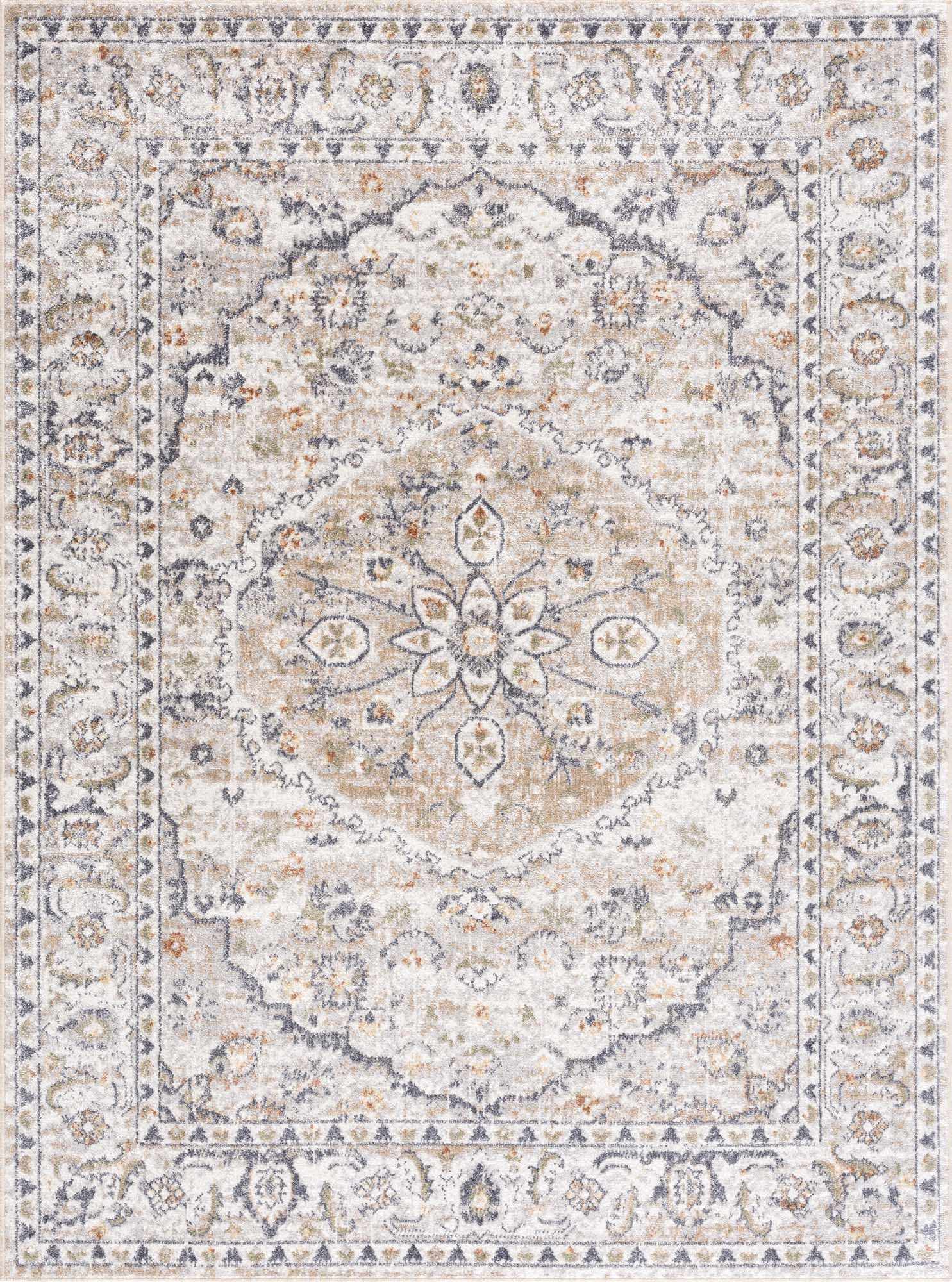 Cream Hiti Washable area rug by Hauteloom