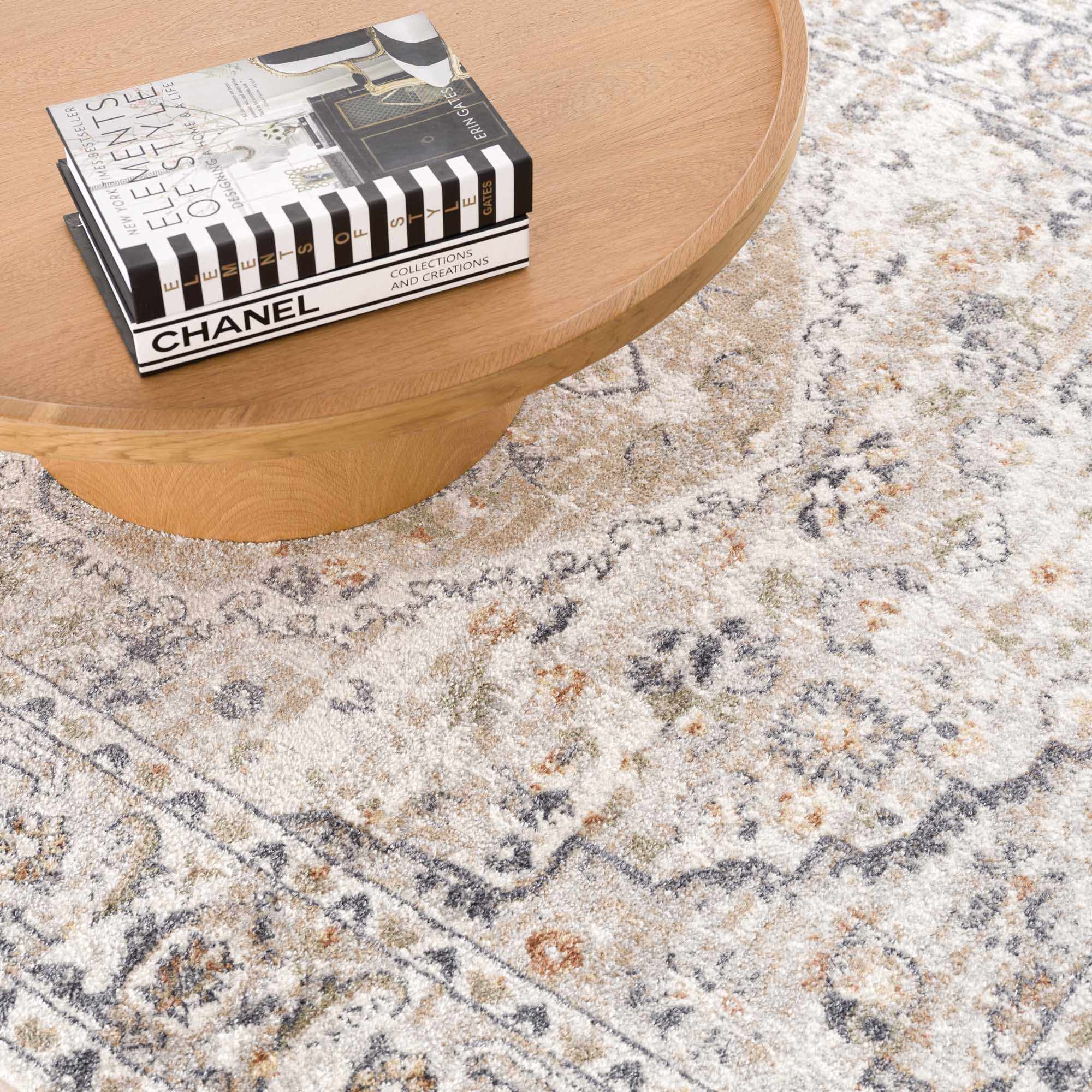 Cream Hiti Washable area rug by Hauteloom