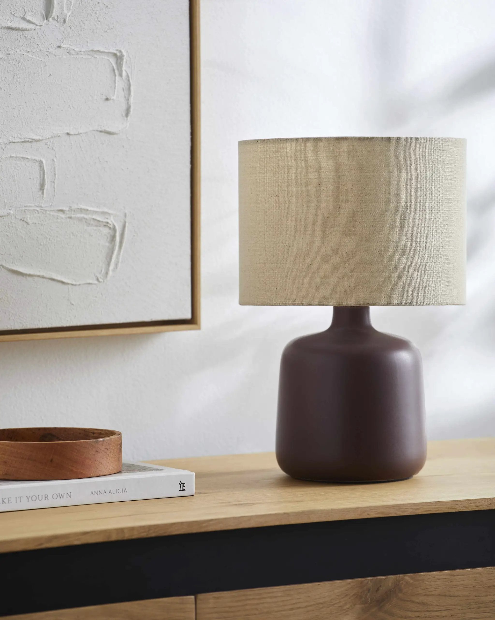Lumellogno Dark Brown Table Lamp by Boutique Rugs