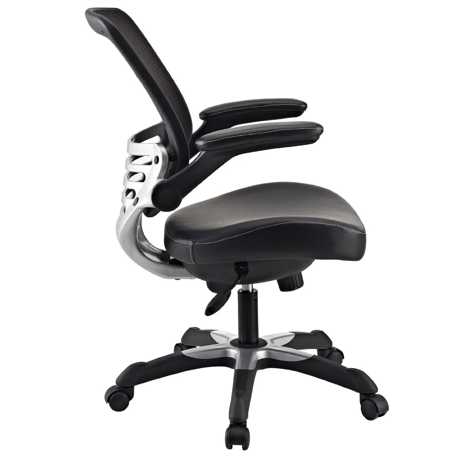 Modern Black Mesh Back Ergonomic Office Chair with Flip-up Arms by HomePacific