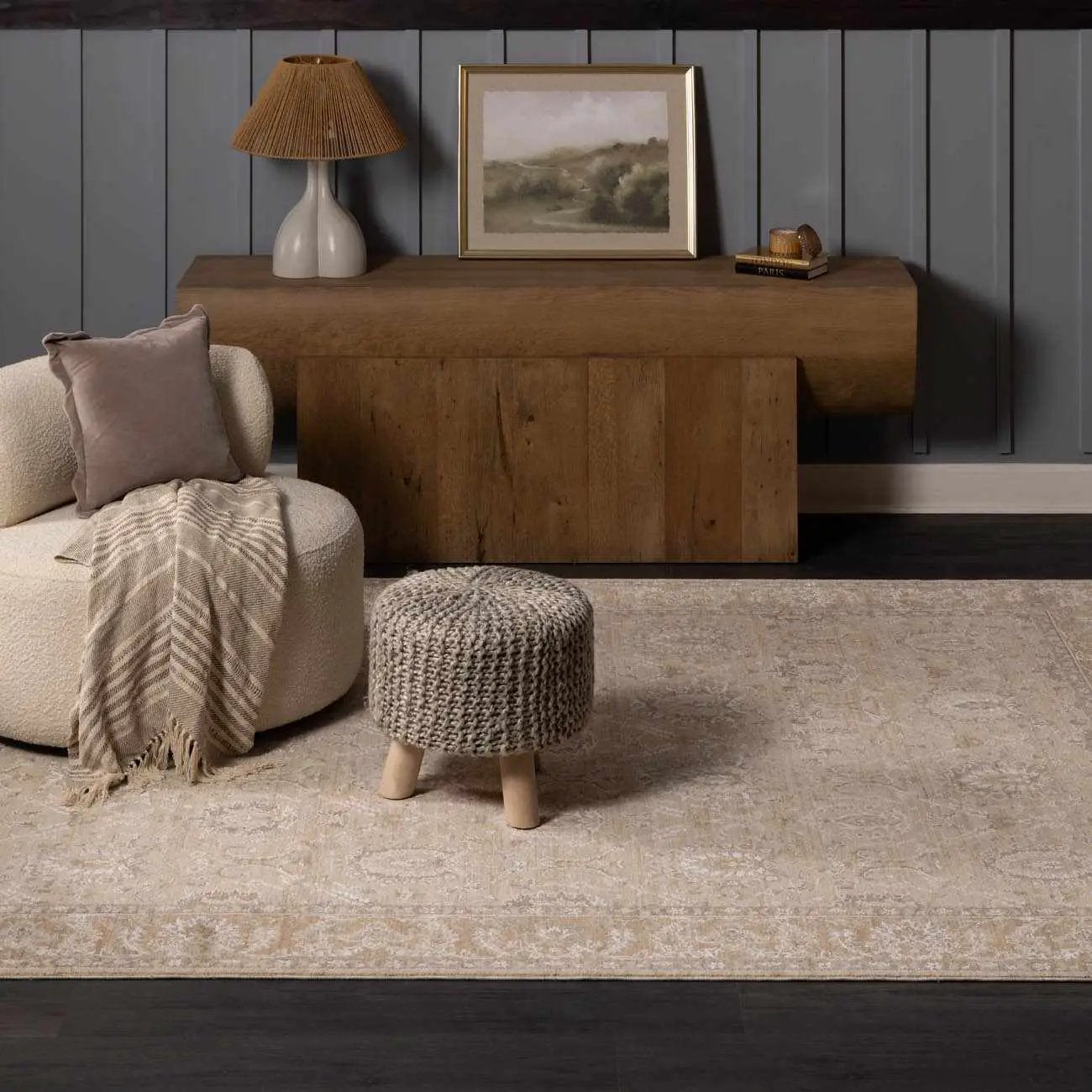 Airlia Cream Thick Luxe Area Rug by Boutique Rugs