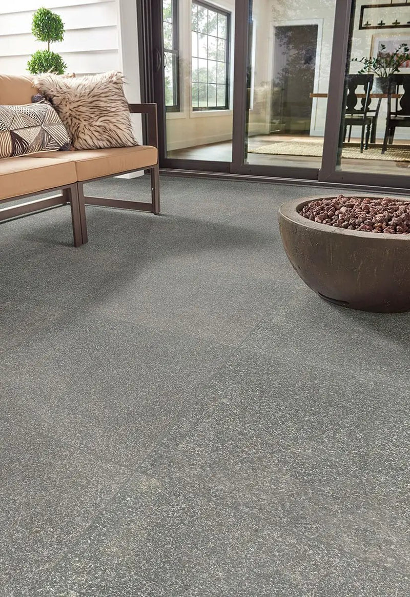 Gray Mist Granite Paver Flamed 24x36 in a finished room