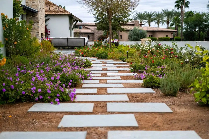 Caribbean Blue Paver Natural Limestone 24x30 in a finished room