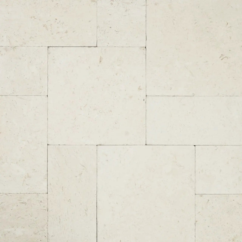 Mayra White Tumbled Limestone Pavers 12x24 by MSI Surfaces