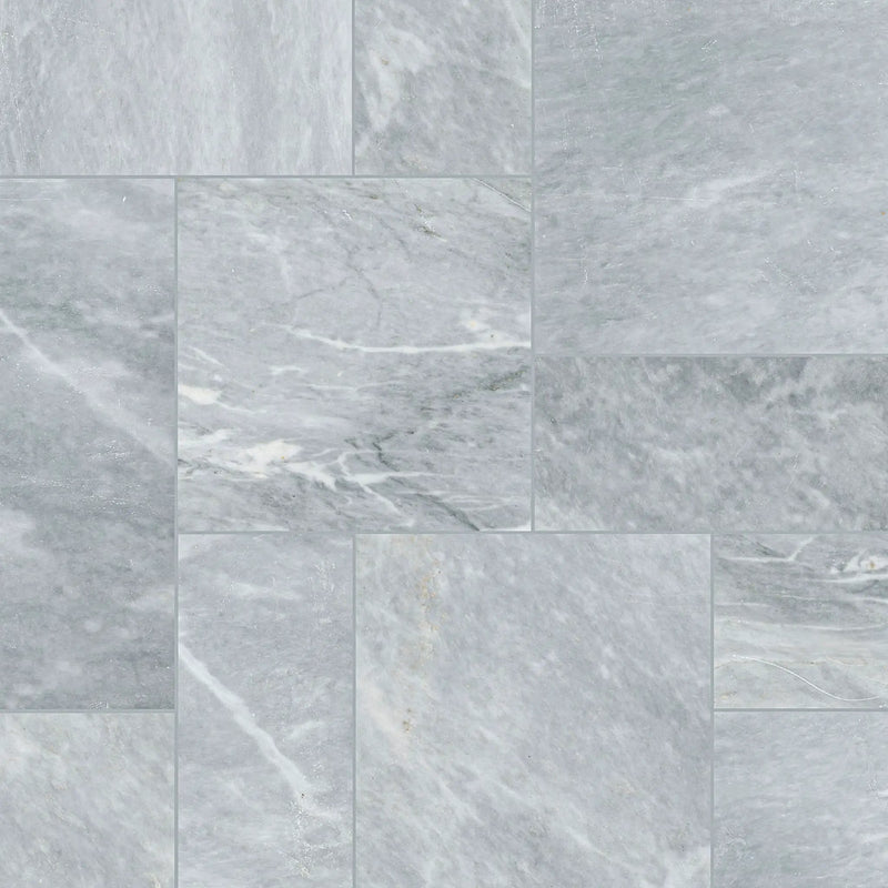 Atlantic Blue Sandblasted Pattern Marble Pavers close up