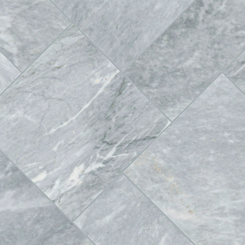 Atlantic Blue Sandblasted Marble Pool Copings 16x24 angled view