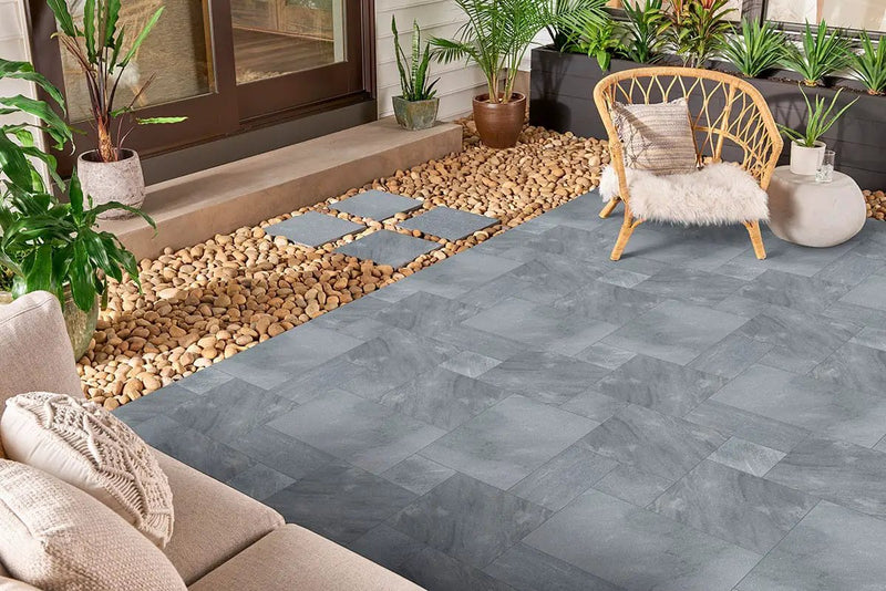 Cosmic Black Pavers Sandblasted Marble 16x24 by MSI Surfaces