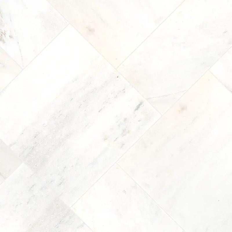 Cosmic White Pavers Sandblasted Pattern Marble angled view