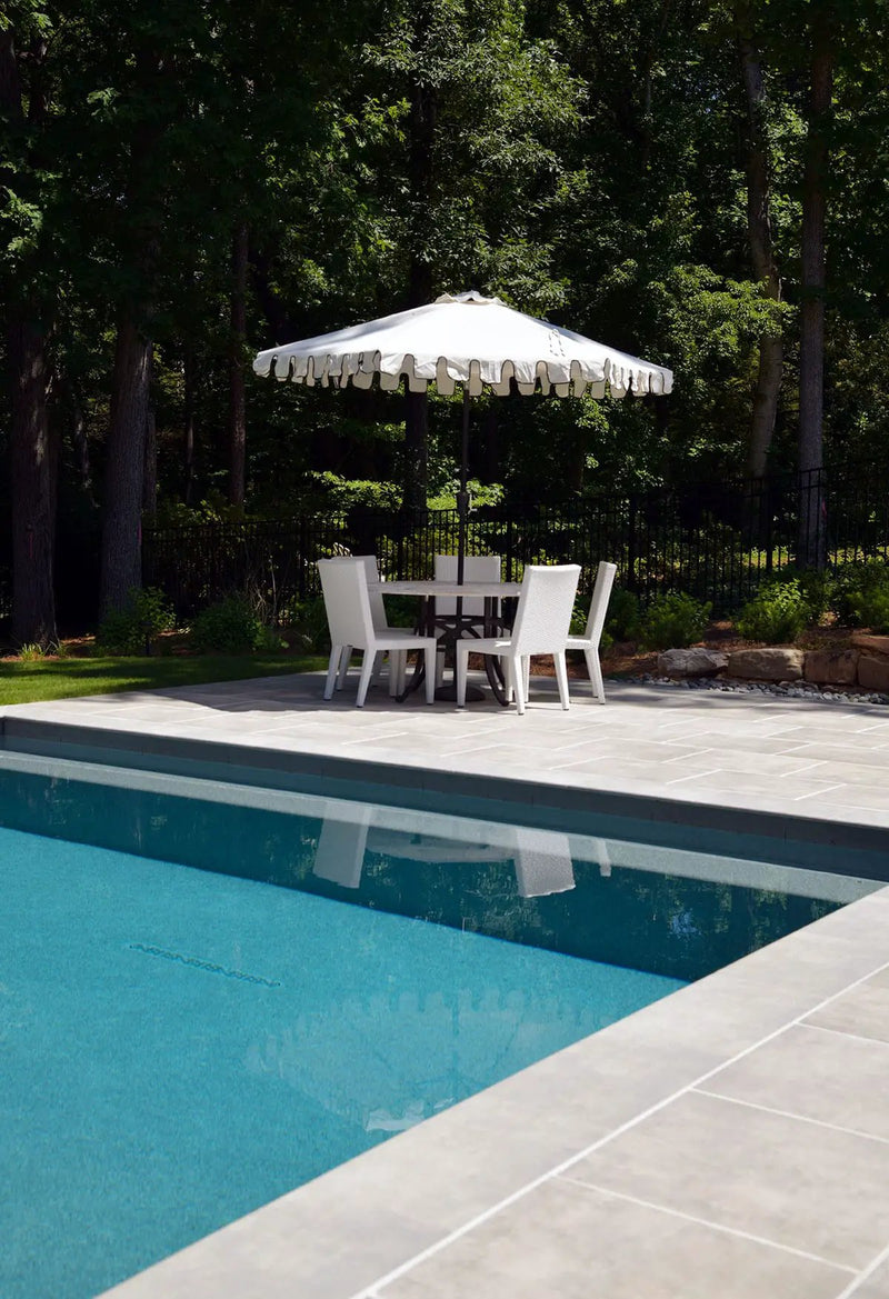 Beton Grey Matte Concrete Look Porcelain Pavers 24x24 in a finished room