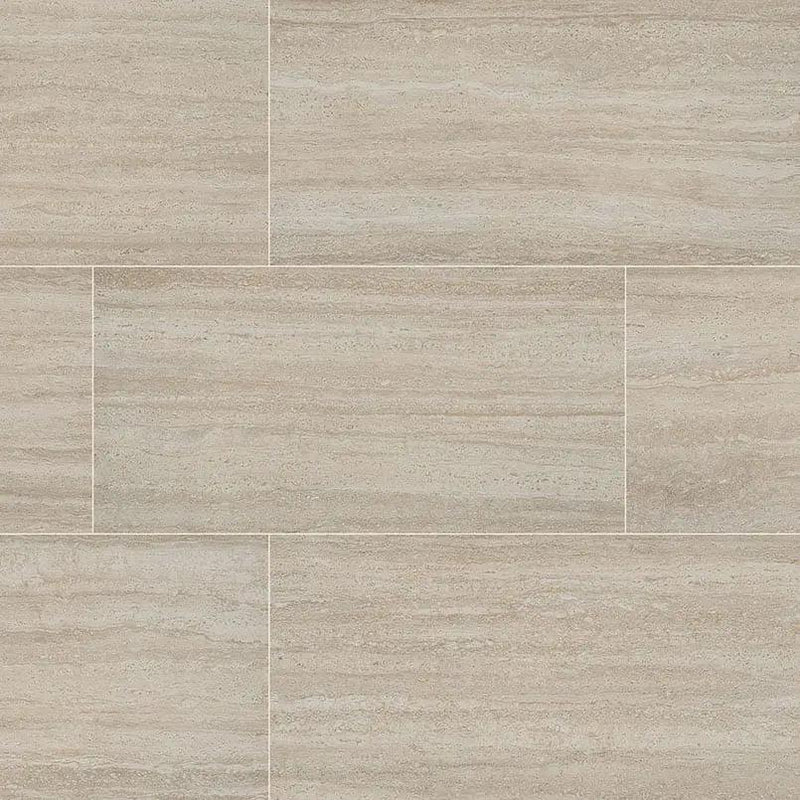 Cordova Avorio Matte Travertine Look Porcelain Pavers 24x48 close up