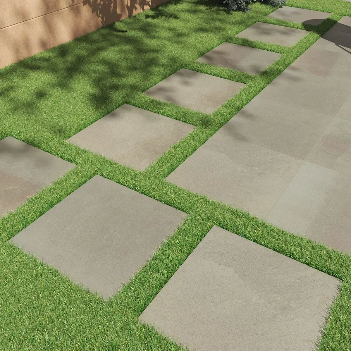 Full Range Bluestone Matte Porcelain Pavers in a finished room